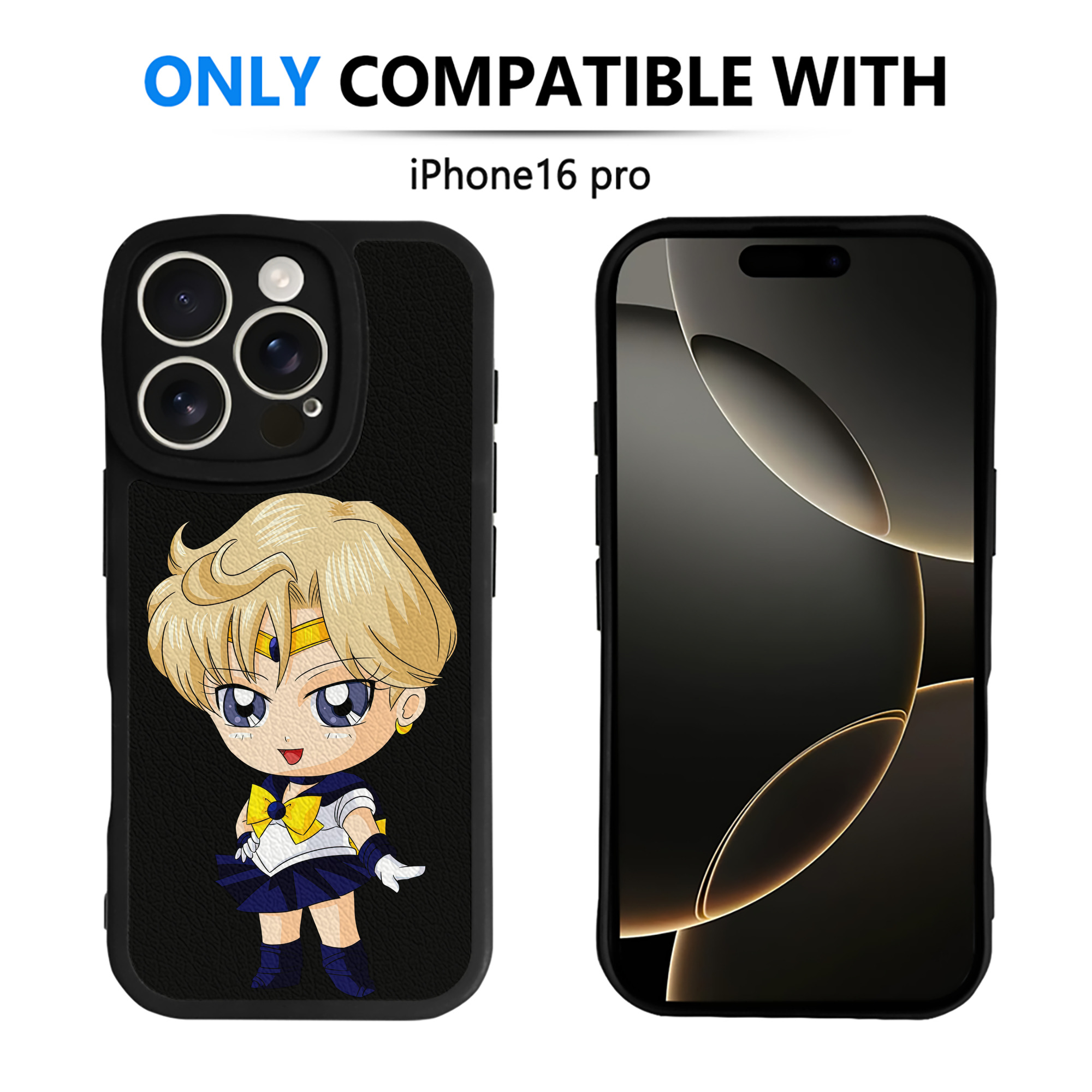 （画像用） 美少女戦士セーラームーン 天王はるか Sailor Moon Tenoh Haruka 【iPhone 16シリーズ対応】シリコンスマホケース（レザー調） 材質：シリコン
